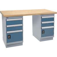 Heavy-Duty Workbench, Dual Drawers, 1500 lbs. Cap., 60" W x 36" D, 34" H Dufferin Supply
