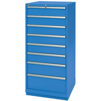 Drawer Cabinets, 8 Drawers, 28-1/4" W x 28-1/2" D x 59-1/2" H, Bright blue Dufferin Supply
