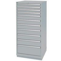 Drawer Cabinets, 11 Drawers, 28-1/4" W x 28-1/2" D x 59-1/2" H, Grey Dufferin Supply