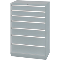 Drawer Cabinets, 7 Drawers, 40-1/4" W x 22-1/2" D x 59-1/2" H, Grey Dufferin Supply