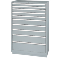 Drawer Cabinets, 10 Drawers, 40-1/4" W x 22-1/2" D x 59-1/2" H, Grey Dufferin Supply