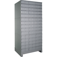 Industrial Drawer Cabinets With Base, 90 Drawers, 34-1/8" W x 12-1/4" D x 69-1/8" H, Grey Dufferin Supply