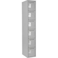 Clean Line Lockerettes, 6 -tier, 12" x 18" x 72", Steel, Grey, Rivet (Assembled) Dufferin Supply