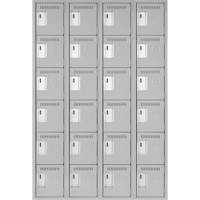 Clean Line Lockerettes, 6 -tier, Bank of 4, 48" x 18" x 72", Steel, Grey, Rivet (Assembled) Dufferin Supply