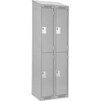 Clean Line Lockers, 2 -tier, Bank of 2, 24" x 18" x 78", Steel, Grey, Rivet (Assembled) Dufferin Supply