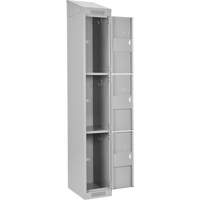 Clean Line Lockers, 3 -tier, Bank of 4, 48" x 18" x 78", Steel, Grey, Rivet (Assembled) Dufferin Supply