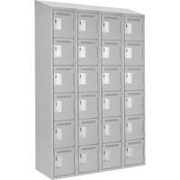 Clean Line Lockerette , 6 -tier, Bank of 4, 48" x 18" x 78", Steel, Grey, Rivet (Assembled) Dufferin Supply