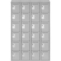Clean Line Lockerette , 6 -tier, Bank of 4, 48" x 18" x 78", Steel, Grey, Rivet (Assembled) Dufferin Supply