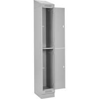 Clean Line Lockers, 2 -tier, Bank of 4, 48" x 18" x 82", Steel, Grey, Rivet (Assembled) Dufferin Supply