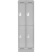 Clean Line Lockers, 2 -tier, Bank of 2, 24" x 18" x 82", Steel, Grey, Rivet (Assembled) Dufferin Supply