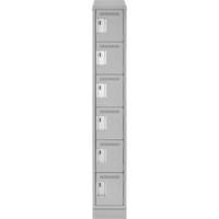 Clean Line Lockerette, 6 -tier, 12" x 18" x 82", Steel, Grey, Rivet (Assembled) Dufferin Supply