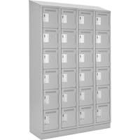 Clean Line Lockerette, 6 -tier, Bank of 4, 48" x 18" x 82", Steel, Grey, Rivet (Assembled) Dufferin Supply