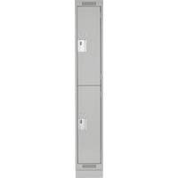 Casiers Clean Line, 2 niveaux, 12" x 18" x 76", Acier, Gris, Rivet (assembl&eacute;) Dufferin Supply