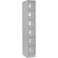 Clean Line Lockerette, 6 -tier, 12" x 18" x 76", Steel, Grey, Rivet (Assembled) Dufferin Supply
