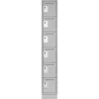 Clean Line Lockerette, 6 -tier, 12" x 18" x 76", Steel, Grey, Rivet (Assembled) Dufferin Supply