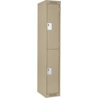 Casiers Clean Line, 2 niveaux, 12" x 18" x 72", Acier, Beige, Rivet (assembl&eacute;) Dufferin Supply
