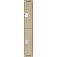 Casiers Clean Line, 2 niveaux, 12" x 18" x 72", Acier, Beige, Rivet (assembl&eacute;) Dufferin Supply