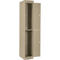 Clean Line Lockers, 2 -tier, Bank of 4, 48" x 18" x 72", Steel, Beige, Rivet (Assembled) Dufferin Supply