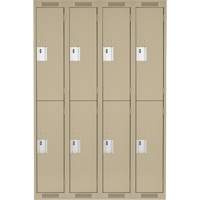 Clean Line Lockers, 2 -tier, Bank of 4, 48" x 18" x 72", Steel, Beige, Rivet (Assembled) Dufferin Supply