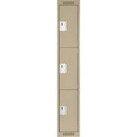 Casiers Clean Line, 3 niveaux, 12" x 18" x 72", Acier, Beige, Rivet (assembl&eacute;) Dufferin Supply