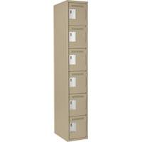 Petits casiers Clean Line, 6 niveaux, 12" x 18" x 72", Acier, Beige, Rivet (assembl&eacute;) Dufferin Supply