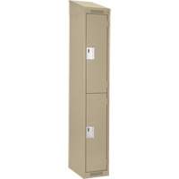 Casiers Clean Line, 2 niveaux, 12" x 18" x 78", Acier, Beige, Rivet (assembl&eacute;) Dufferin Supply