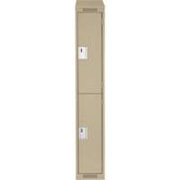 Casiers Clean Line, 2 niveaux, 12" x 18" x 78", Acier, Beige, Rivet (assembl&eacute;) Dufferin Supply