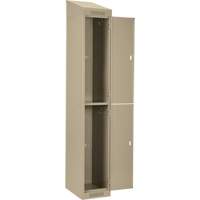 Clean Line Lockers, 2 -tier, Bank of 4, 48" x 18" x 78", Steel, Beige, Rivet (Assembled) Dufferin Supply
