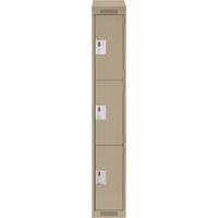 Casiers Clean Line, 3 niveaux, 12" x 18" x 78", Acier, Beige, Rivet (assembl&eacute;) Dufferin Supply