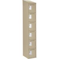 Clean Line Lockerette, 6 -tier, 12" x 18" x 78", Steel, Beige, Rivet (Assembled) Dufferin Supply