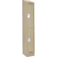 Casiers Clean Line, 2 niveaux, 12" x 18" x 82", Acier, Beige, Rivet (assembl&eacute;) Dufferin Supply
