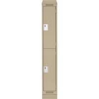 Casiers Clean Line, 2 niveaux, 12" x 18" x 82", Acier, Beige, Rivet (assembl&eacute;) Dufferin Supply