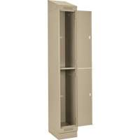 Clean Line Lockers, 2 -tier, Bank of 4, 48" x 18" x 82", Steel, Beige, Rivet (Assembled) Dufferin Supply
