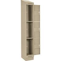 Clean Line Lockers, 3 -tier, Bank of 4, 48" x 18" x 82", Steel, Beige, Rivet (Assembled) Dufferin Supply