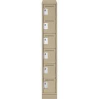 Petits casiers Clean Line, 6 niveaux, 12" x 18" x 82", Acier, Beige, Rivet (assembl&eacute;) Dufferin Supply