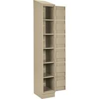 Clean Line Lockerette , 6 -tier, Bank of 4, 48" x 18" x 82", Steel, Beige, Rivet (Assembled) Dufferin Supply