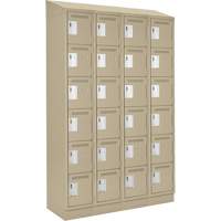 Clean Line Lockerette , 6 -tier, Bank of 4, 48" x 18" x 82", Steel, Beige, Rivet (Assembled) Dufferin Supply