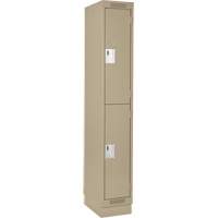 Casiers Clean Line, 2 niveaux, 12" x 18" x 76", Acier, Beige, Rivet (assembl&eacute;) Dufferin Supply