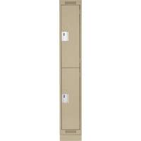 Casiers Clean Line, 2 niveaux, 12" x 18" x 76", Acier, Beige, Rivet (assembl&eacute;) Dufferin Supply
