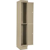 Clean Line Lockers, 2 -tier, Bank of 4, 48" x 18" x 76", Steel, Beige, Rivet (Assembled) Dufferin Supply