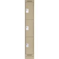 Casiers Clean Line, 3 niveaux, 12" x 18" x 76", Acier, Beige, Rivet (assembl&eacute;) Dufferin Supply