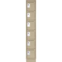 Clean Line Lockerette, 6 -tier, 12" x 18" x 76", Steel, Beige, Rivet (Assembled) Dufferin Supply