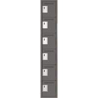 Clean Line Lockerette, 6 -tier, 12" x 18" x 72", Steel, Charcoal, Rivet (Assembled) Dufferin Supply