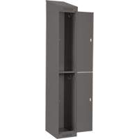 Clean Line Lockers, 2 -tier, Bank of 4, 48" x 18" x 78", Steel, Charcoal, Rivet (Assembled) Dufferin Supply