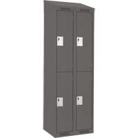 Clean Line Lockers, 2 -tier, Bank of 2, 24" x 18" x 78", Steel, Charcoal, Rivet (Assembled) Dufferin Supply