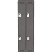Clean Line Lockers, 2 -tier, Bank of 2, 24" x 18" x 78", Steel, Charcoal, Rivet (Assembled) Dufferin Supply