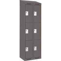 Clean Line Lockers, 3 -tier, Bank of 2, 24" x 18" x 78", Steel, Charcoal, Rivet (Assembled) Dufferin Supply