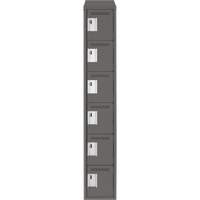 Clean Line Lockerette, 6 -tier, 12" x 18" x 78", Steel, Charcoal, Rivet (Assembled) Dufferin Supply