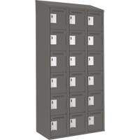 Clean Line Lockerette, 6 -tier, Bank of 3, 36" x 18" x 78", Steel, Charcoal, Rivet (Assembled) Dufferin Supply