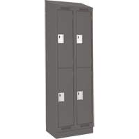 Clean Line Lockers, 2 -tier, Bank of 2, 24" x 18" x 82", Steel, Charcoal, Rivet (Assembled) Dufferin Supply
